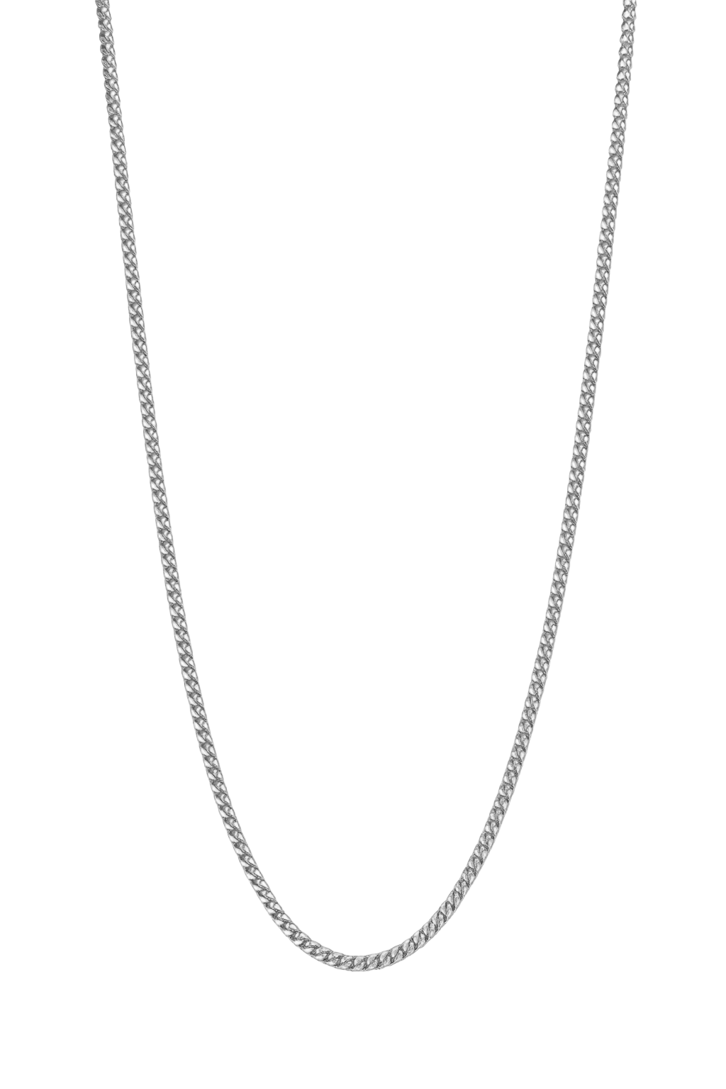 9ct White Gold Curb Link Chain 51cm