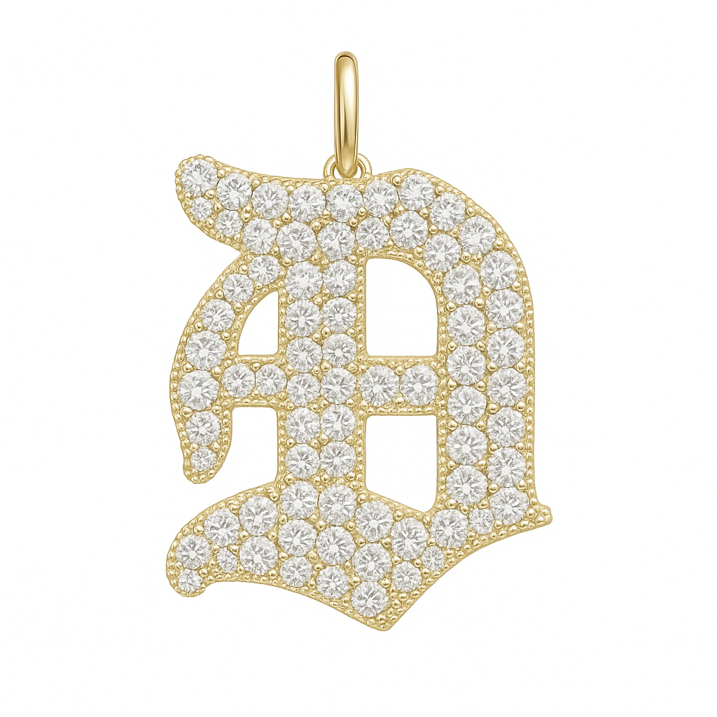 9ct Old English Letter Pendant Plus Complimentary Chain