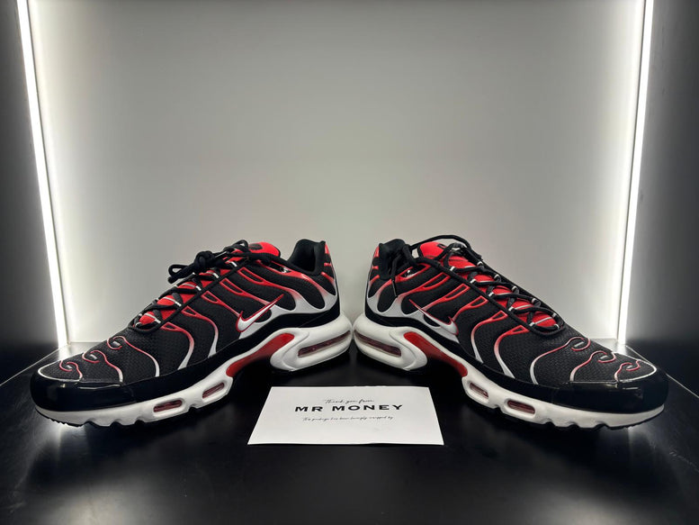 Nike Air Max Plus Black White University Red.