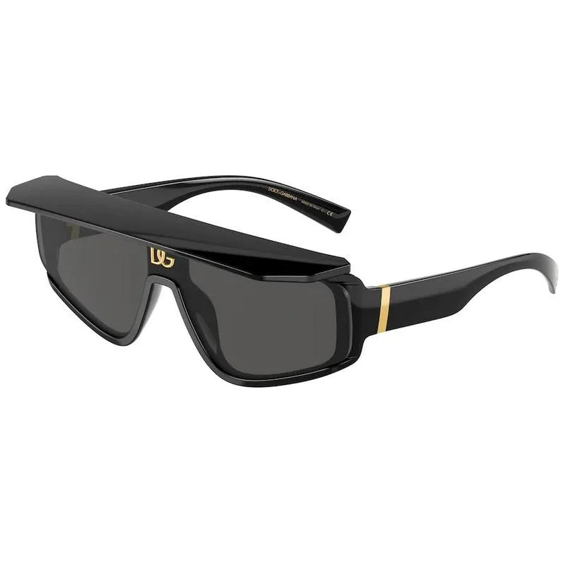 Black Sunglass Visor with Gold Accent ROBERTO CAVALLI 015 SRC015M Gold Black Chain Visor Mask  main image 3