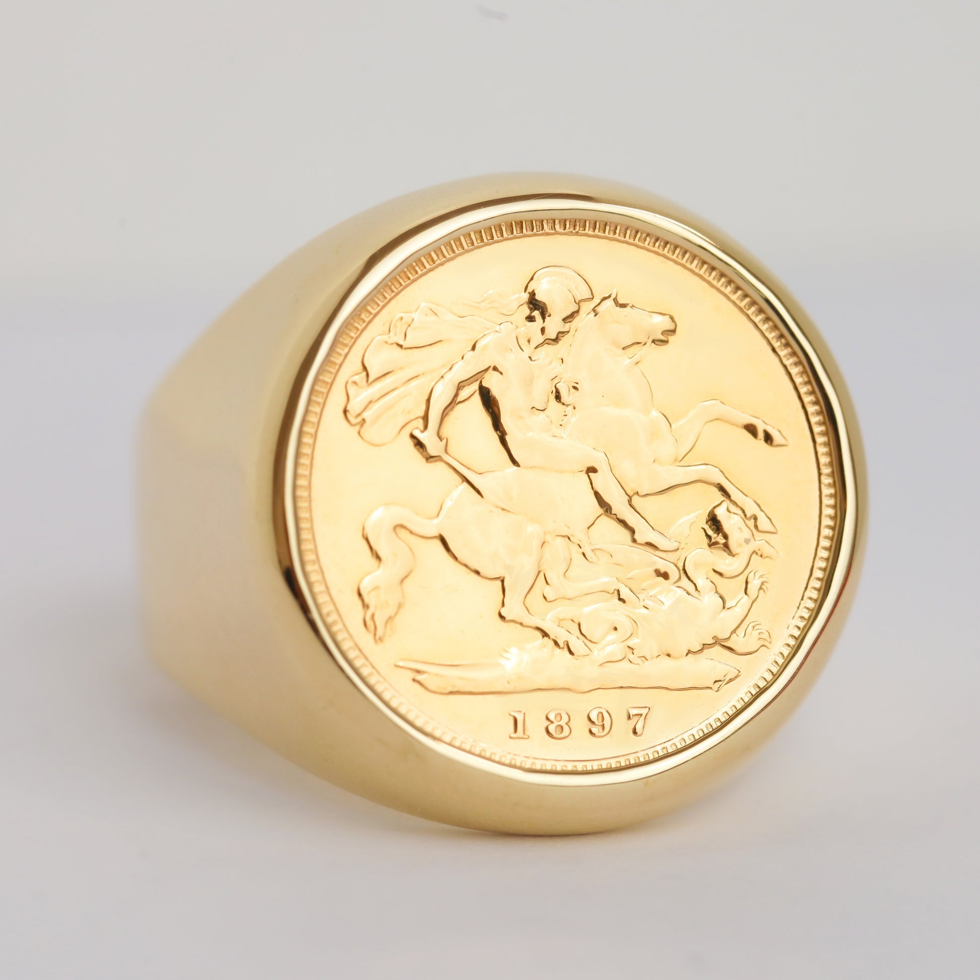 9ct Gold Plain Full Sovereign Ring
