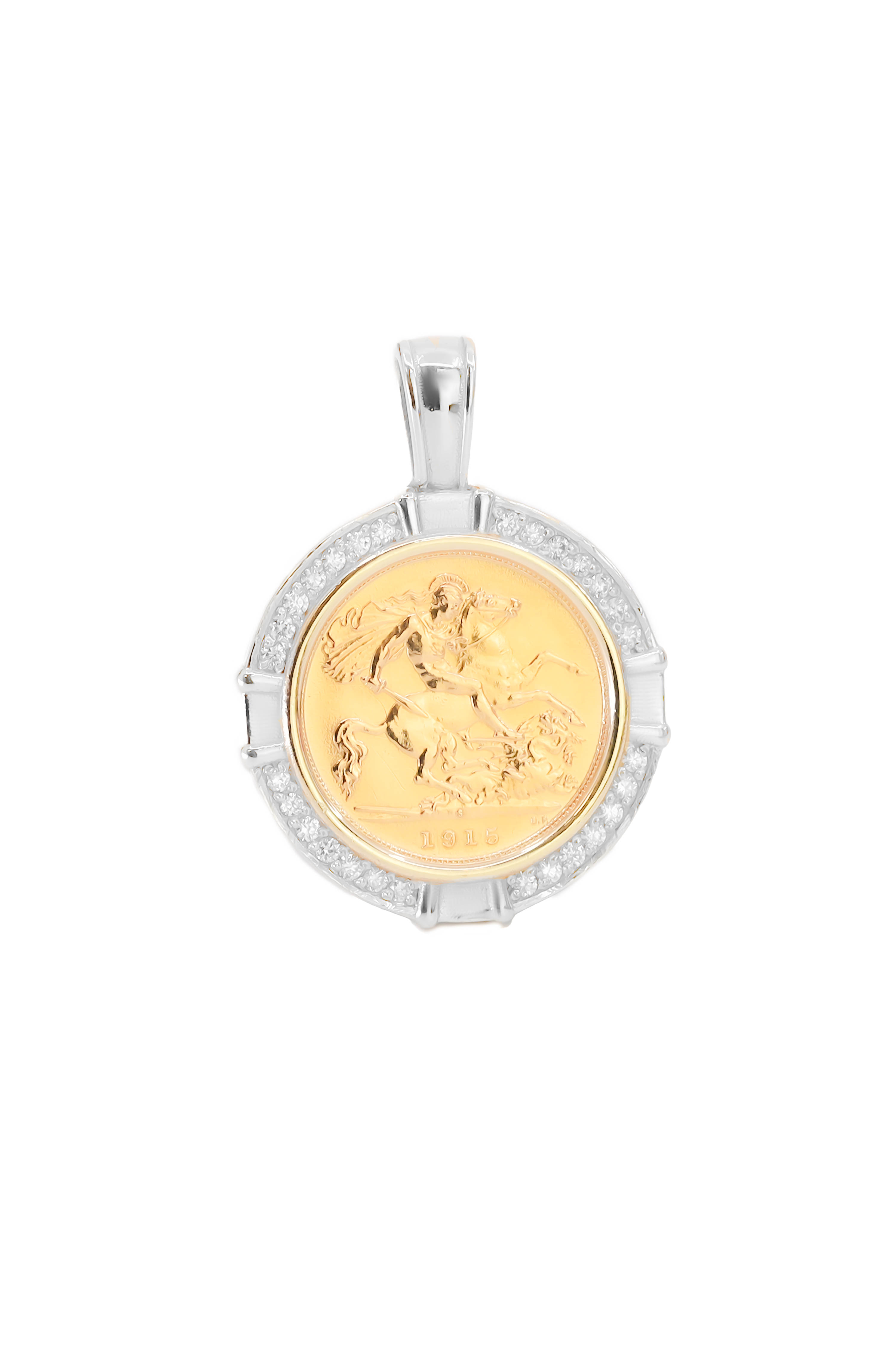 Half Sovereign Diamond Pendant