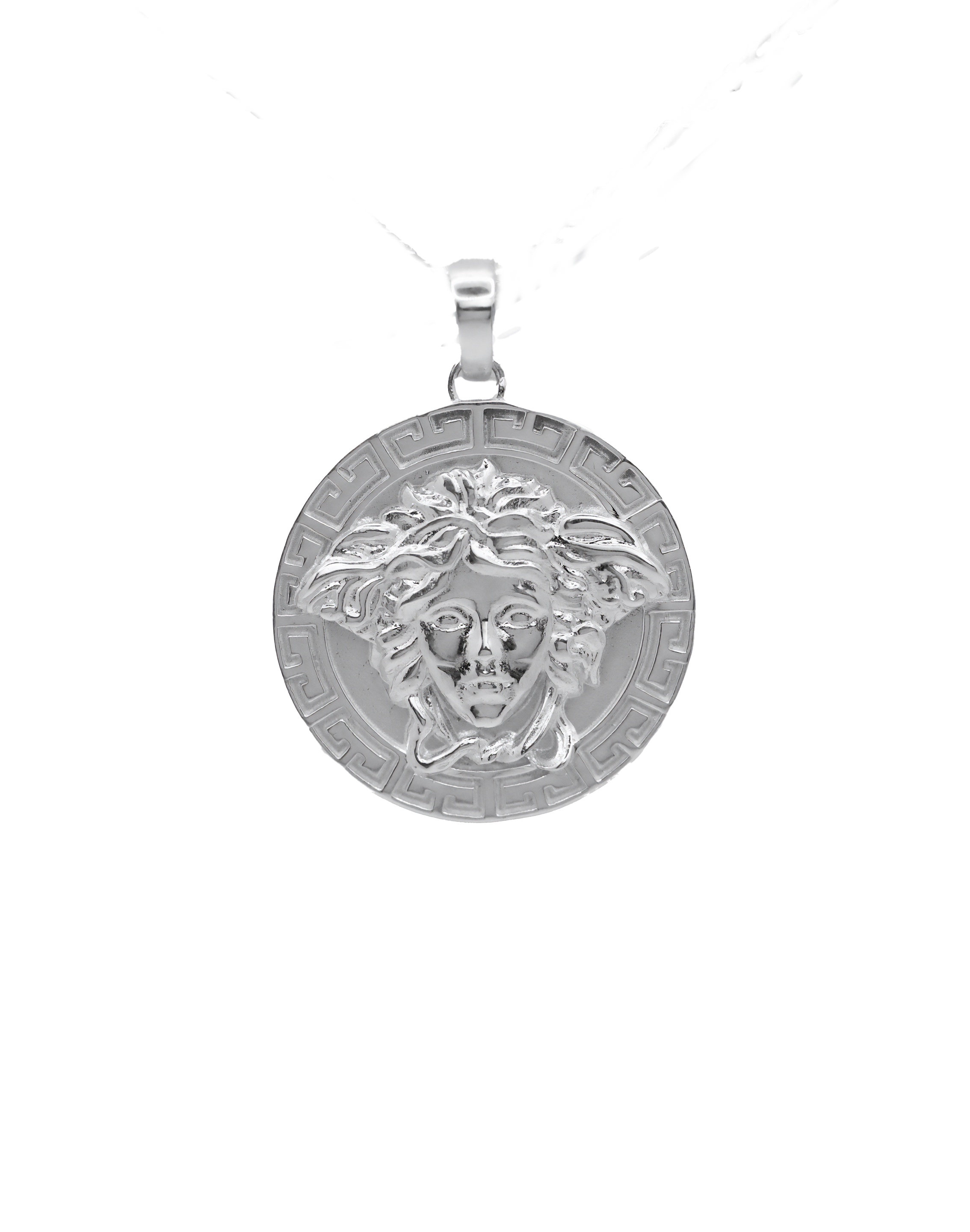 Sterling Silver Medusa Pendant Large + Complimentary Chain