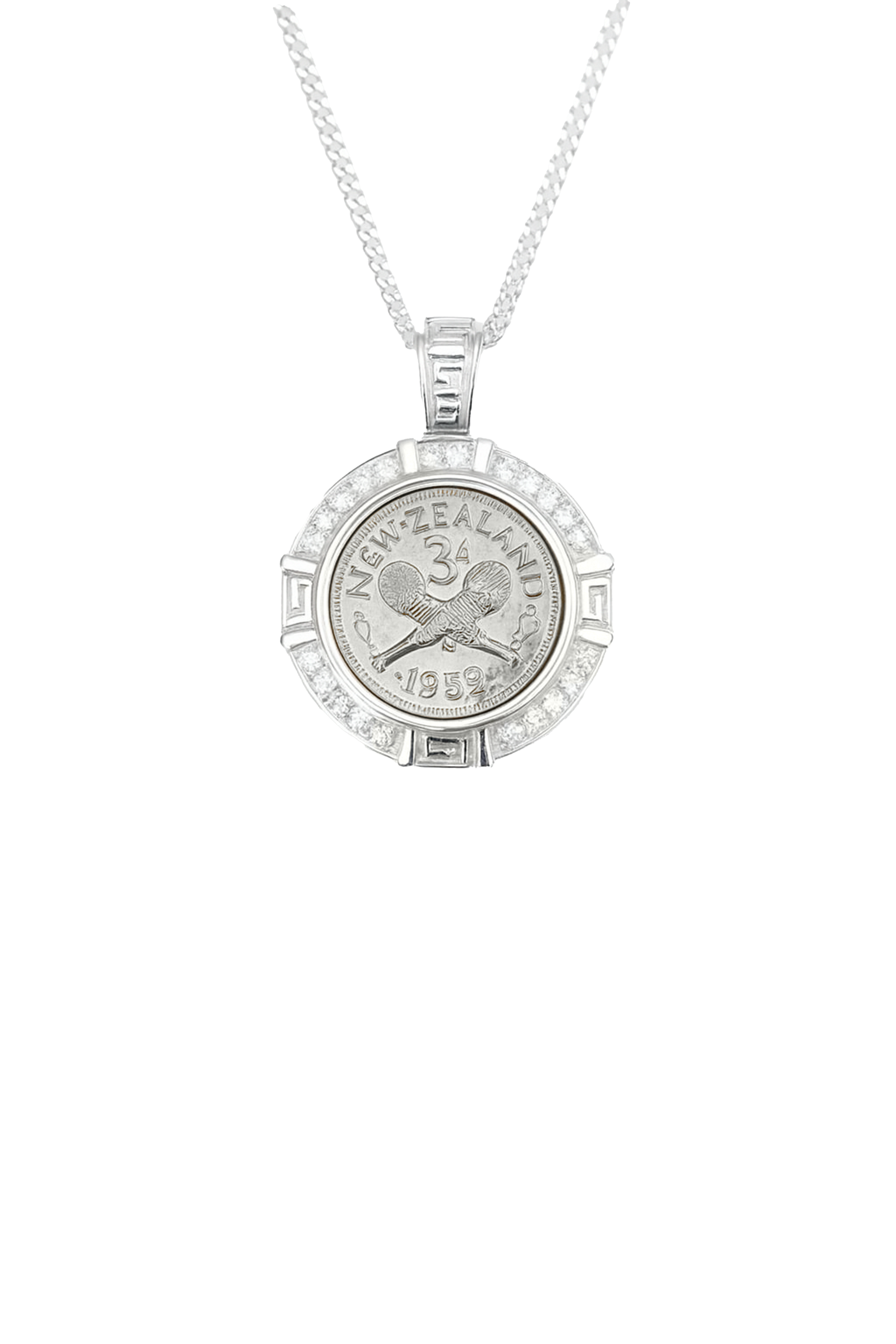 Sterling Silver 3 Pence Coin Pendant + Chain Combo