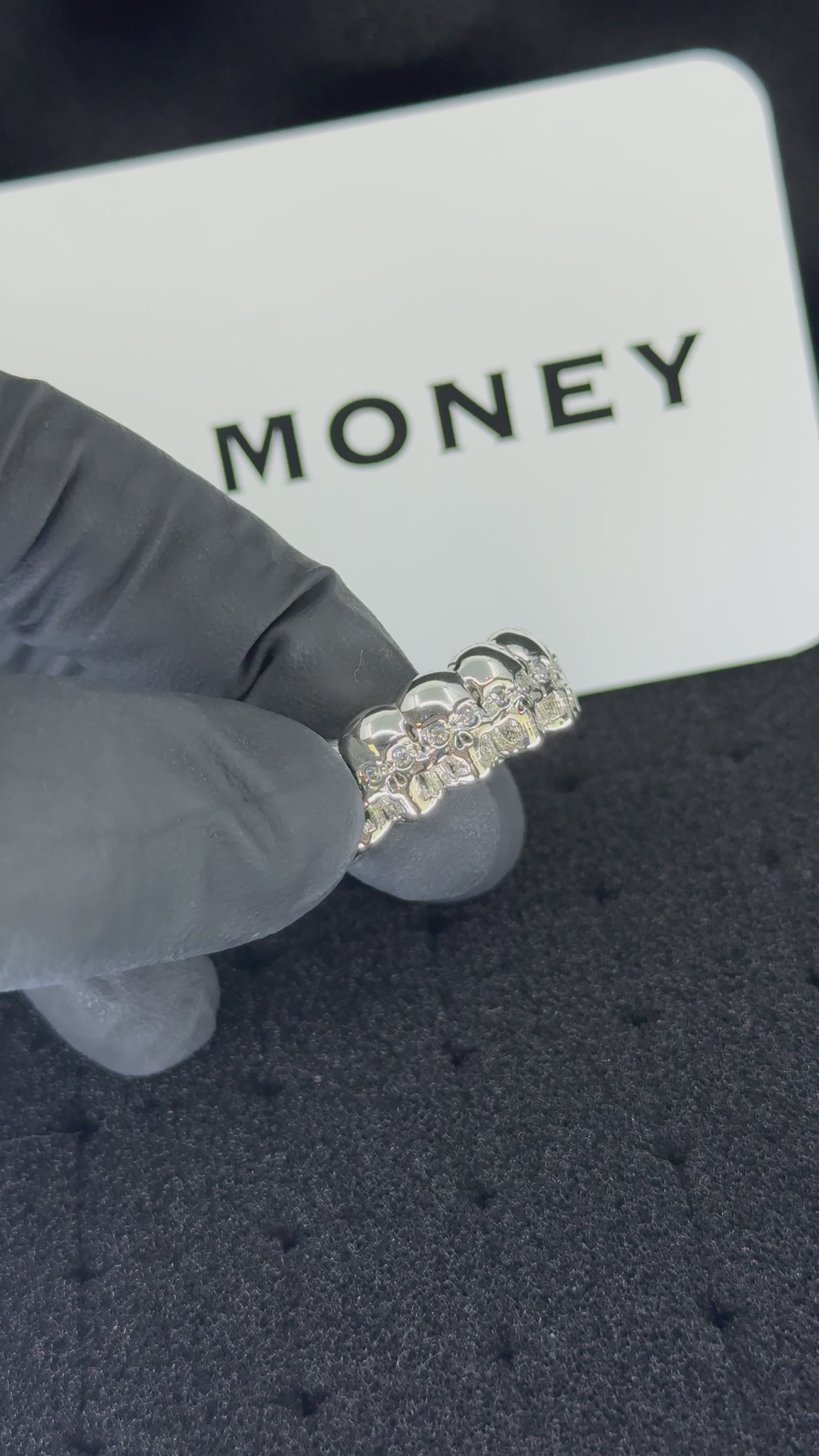 Multi Skull Silver Ring With Diamonds