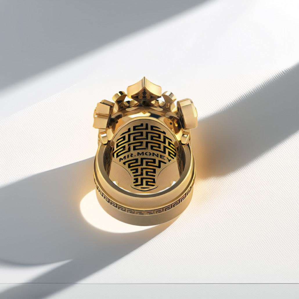 LIMITED EDITION 9CT SKULL KING RING WITH DIAMOND CROWN