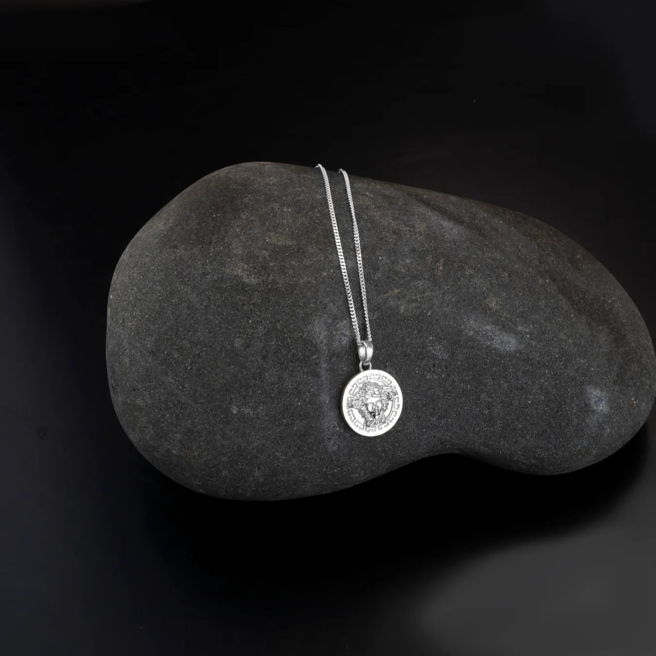 Medusa combo silver chain
