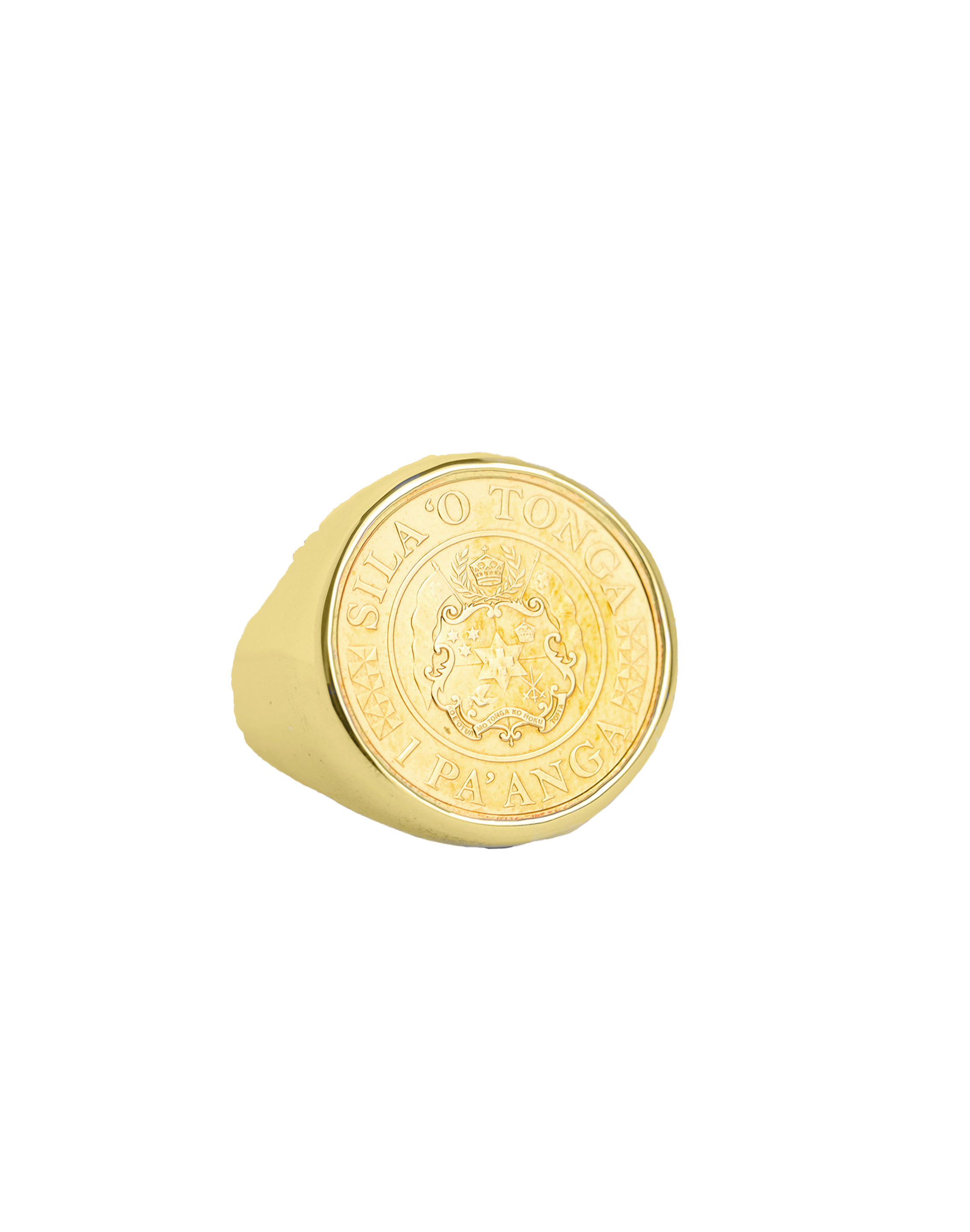 9ct Gold Tongan Shield Coin Ring