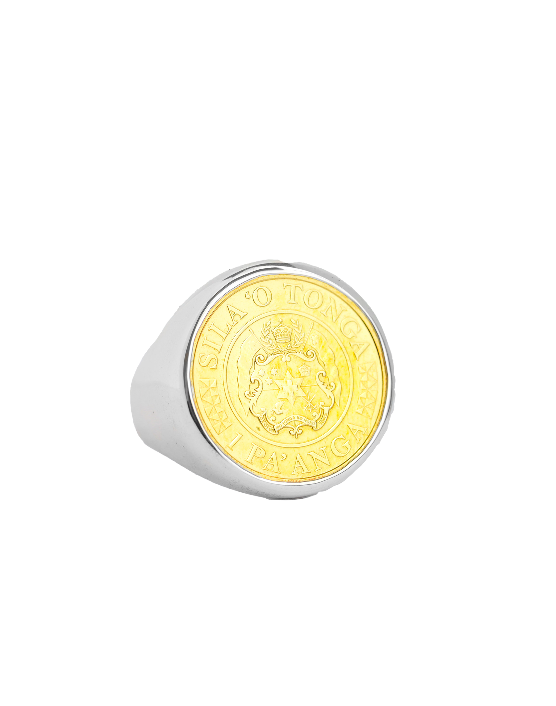 Sterling Silver Tongan Shield Coin Ring