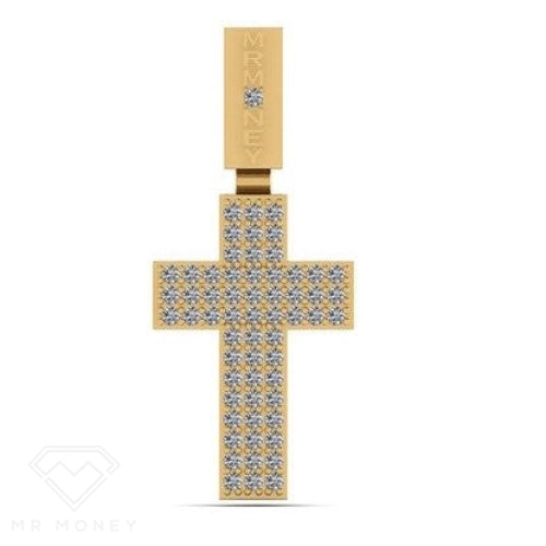 9Ct Gold & Diamond Money Ice Cross Pendant Charms Pendants