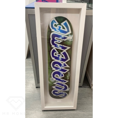 Supreme Lee Quinones Logo Skateboard Deck Blue (2018) Framed Skateboards