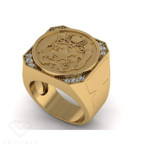 9Ct Gold Diamond Tongan Skux Deluxe Ring Rings