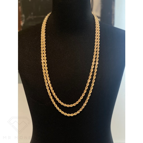 9Ct Gold Hollow Rope Twist Chain 45Cm 51Cm 55Cm 60Cm Necklaces