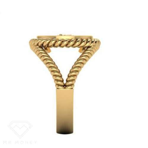 9Ct Gold Medusa Twist Womens Ring Rings