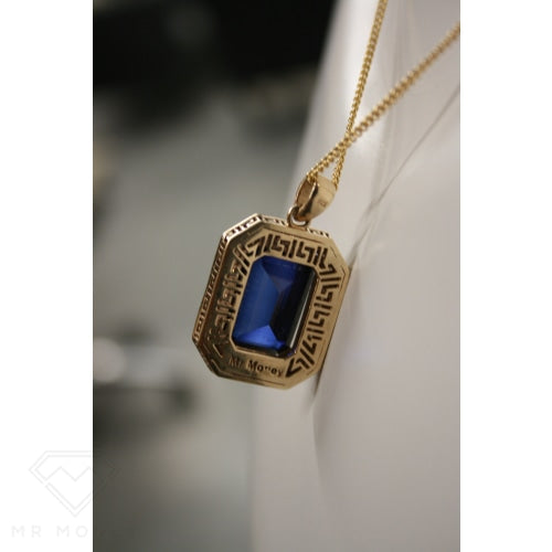 9Ct Gold Sapphire & Diamond Pendant Claw Bead Set Charms Pendants