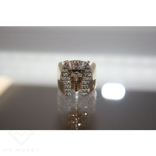 9Ct Gold Egyptian Pharaohs Diamond Ring Rings