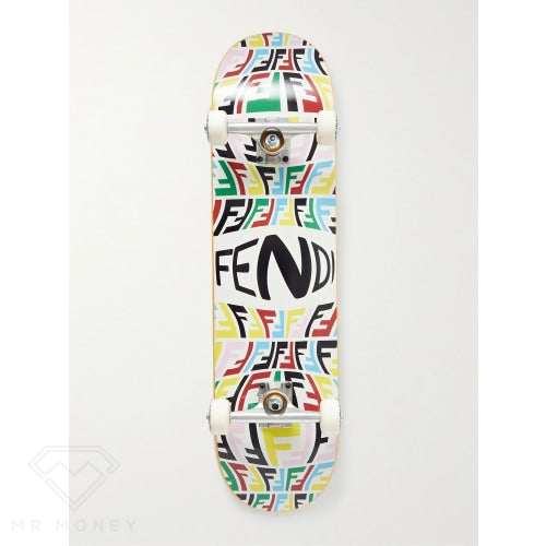 Fendi Logo-Print Wooden Skateboard Skate Board