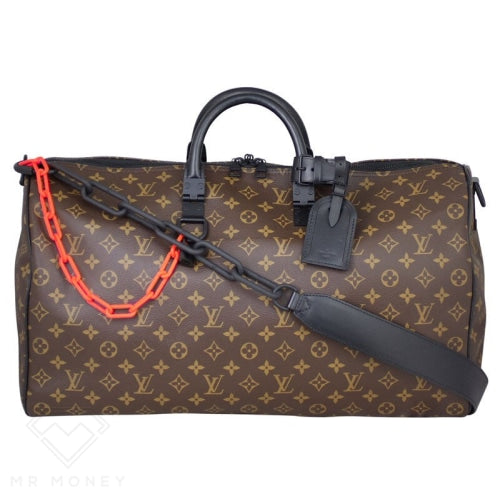 Louis Vuitton Keepall Bandouliere 50 with matted black and orange chain - LOUIS  VUITTON
