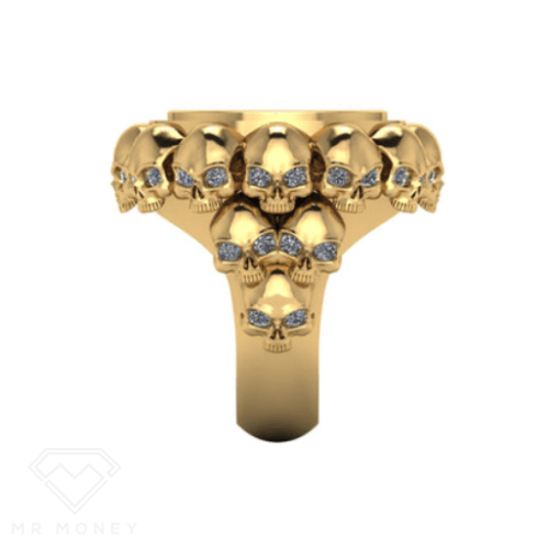 Multi Skull Half Sovereign Ring Rings