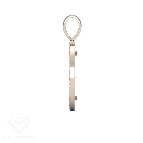 Mr Money Rose Gold Iced Out Half Sovereign Pendant