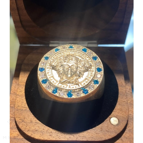 Sterling Silver Cz Medusa Ring Baby Blue Stones Rings