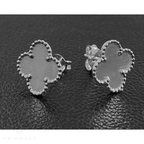 Sterling Silver Clover Leaf Stud Earrings