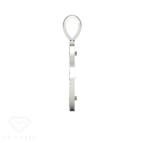 Mr Money White Gold Iced Out Full Sovereign Pendant