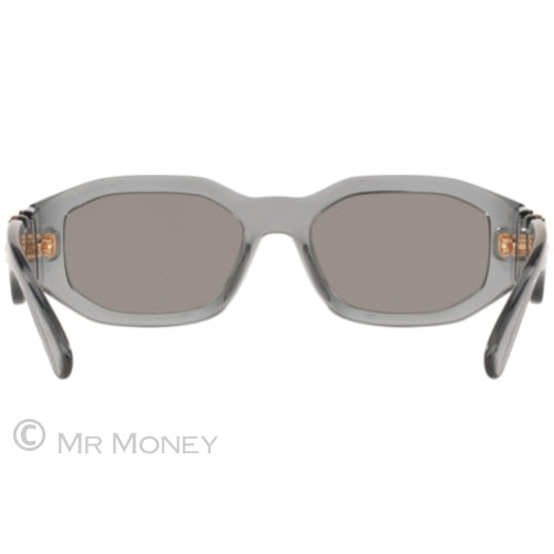 Versace Oval Medusa Temple Glasses Biggie Transparent Grey Sunglasses