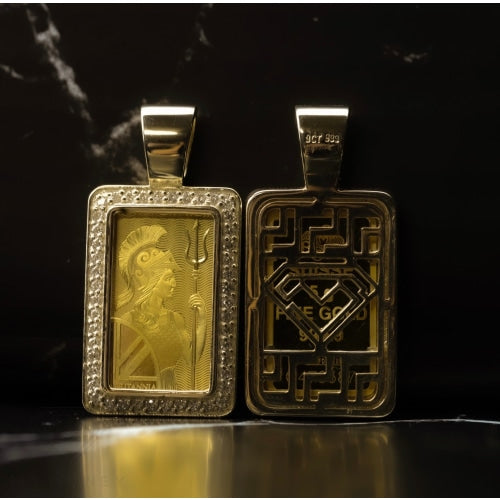 Modern Gold & Diamond Brittania Pendant