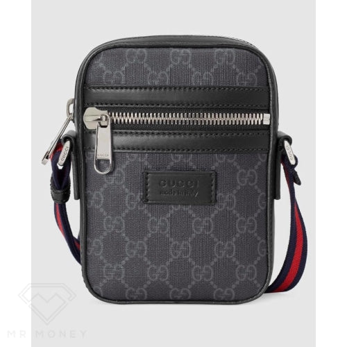 Gucci Small Black GG Mini Messenger Bag