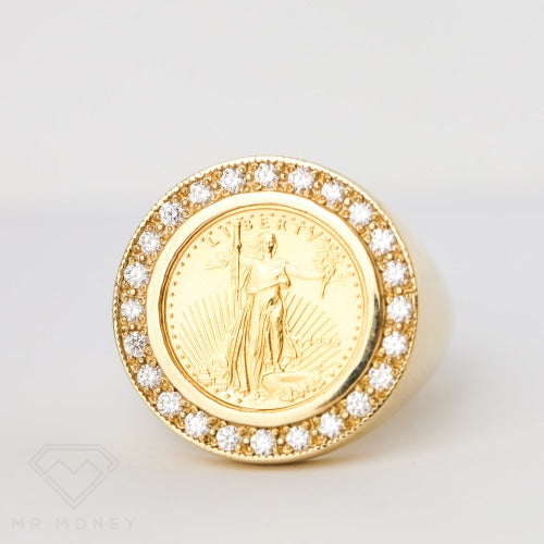 9ct Gold Lady Liberty Coin Ring – Mr Money