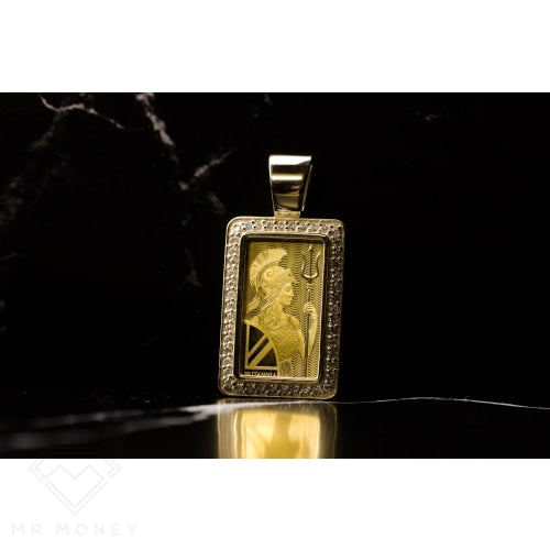 Modern Gold & Diamond Brittania Pendant
