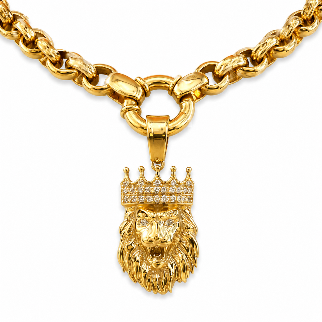 9ct Gold & Diamond Lion King Pendant