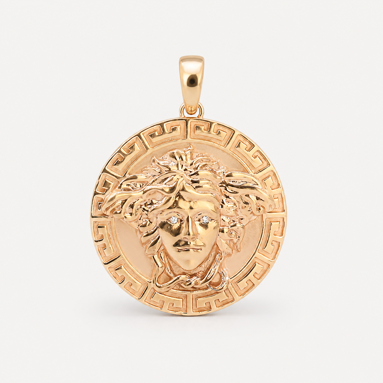 Professional studio product photo of 9ct Mythology Medusa Large Diamond Eyes on white background