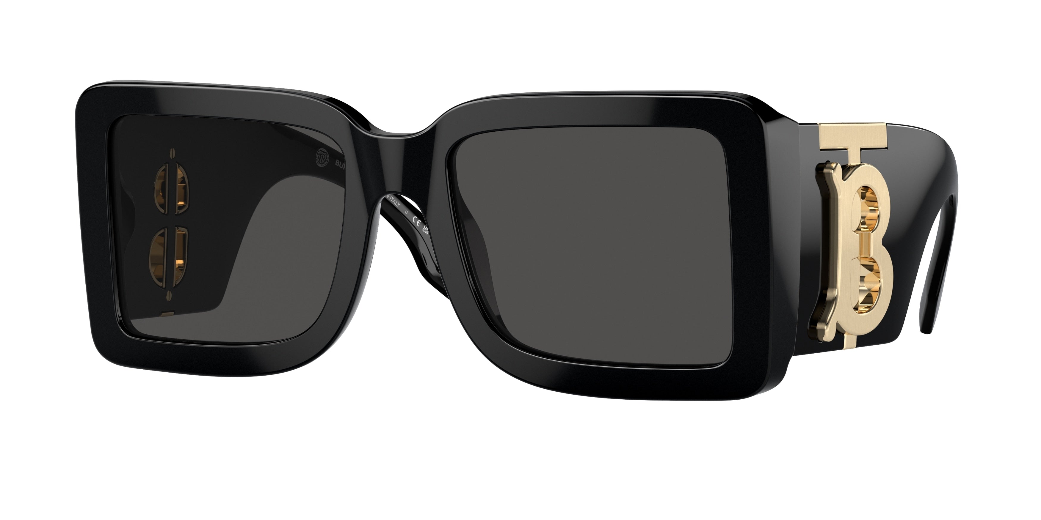 Burberry BE4406U black sunglasses with dark grey lenses