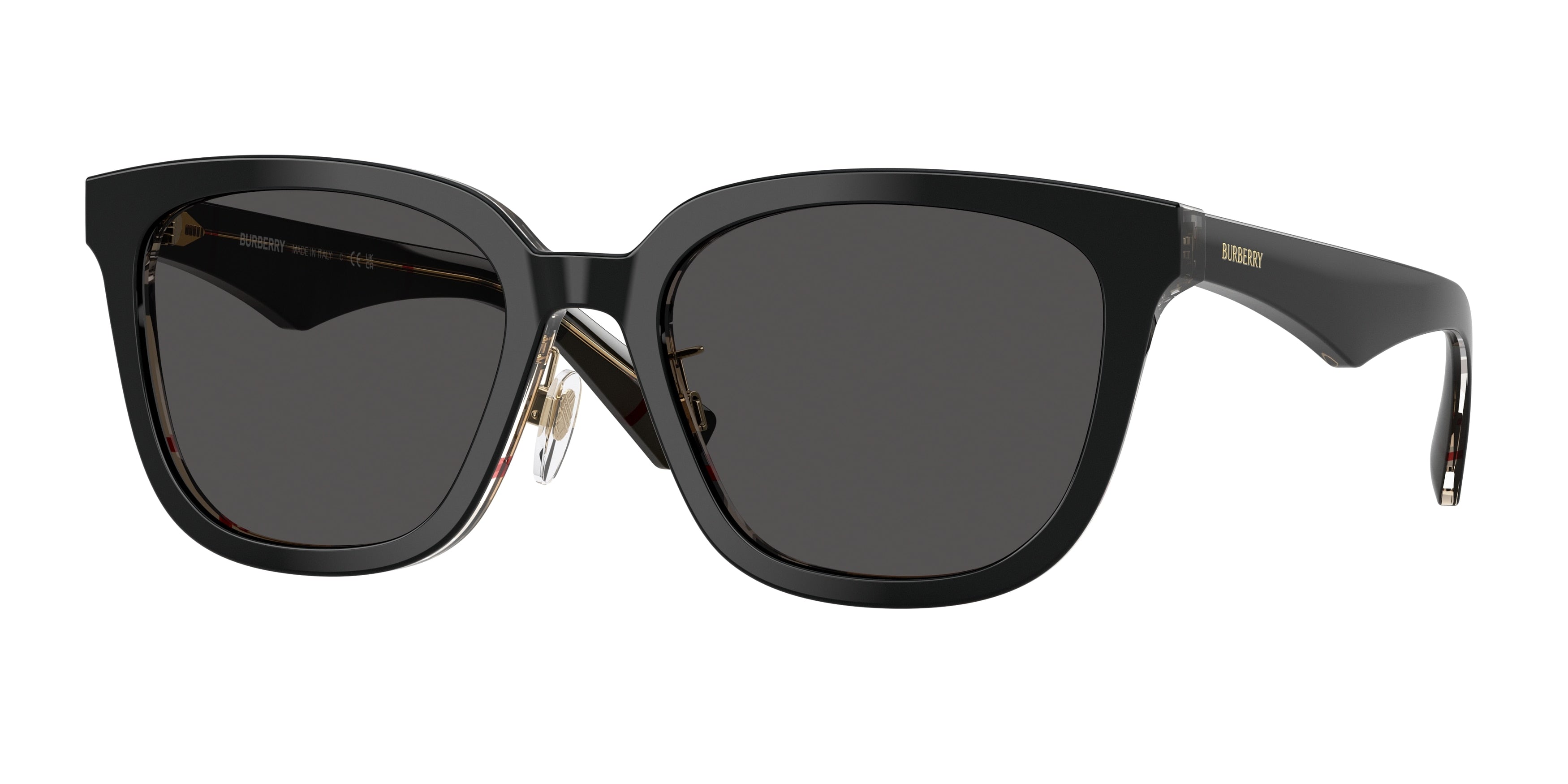 Burberry BE4446D Top Black on Vintage Check Dark grey sunglasses