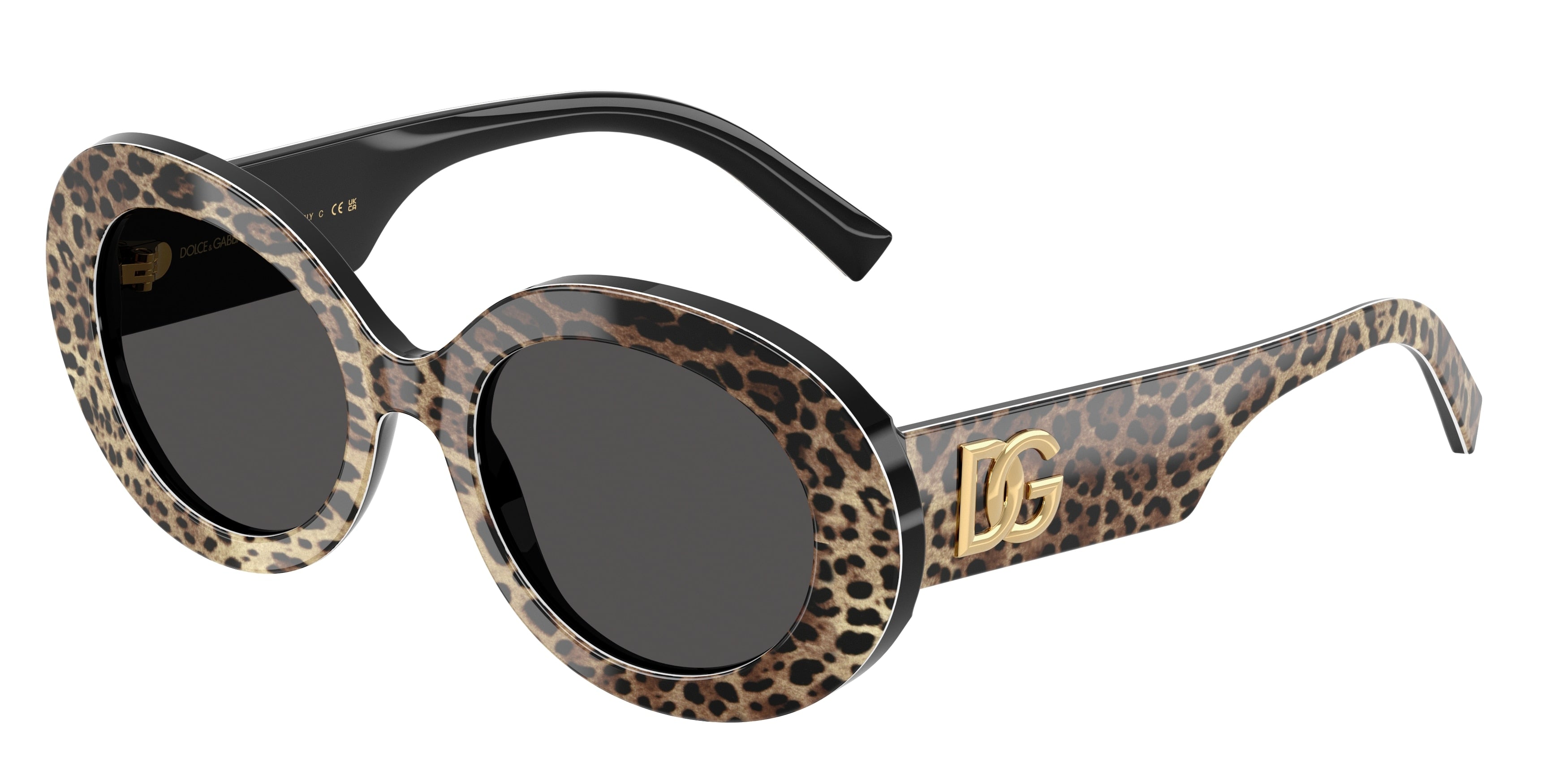 Dolce & Gabbana DG4448 Sunglasses - Top Leo On Black / Dark grey