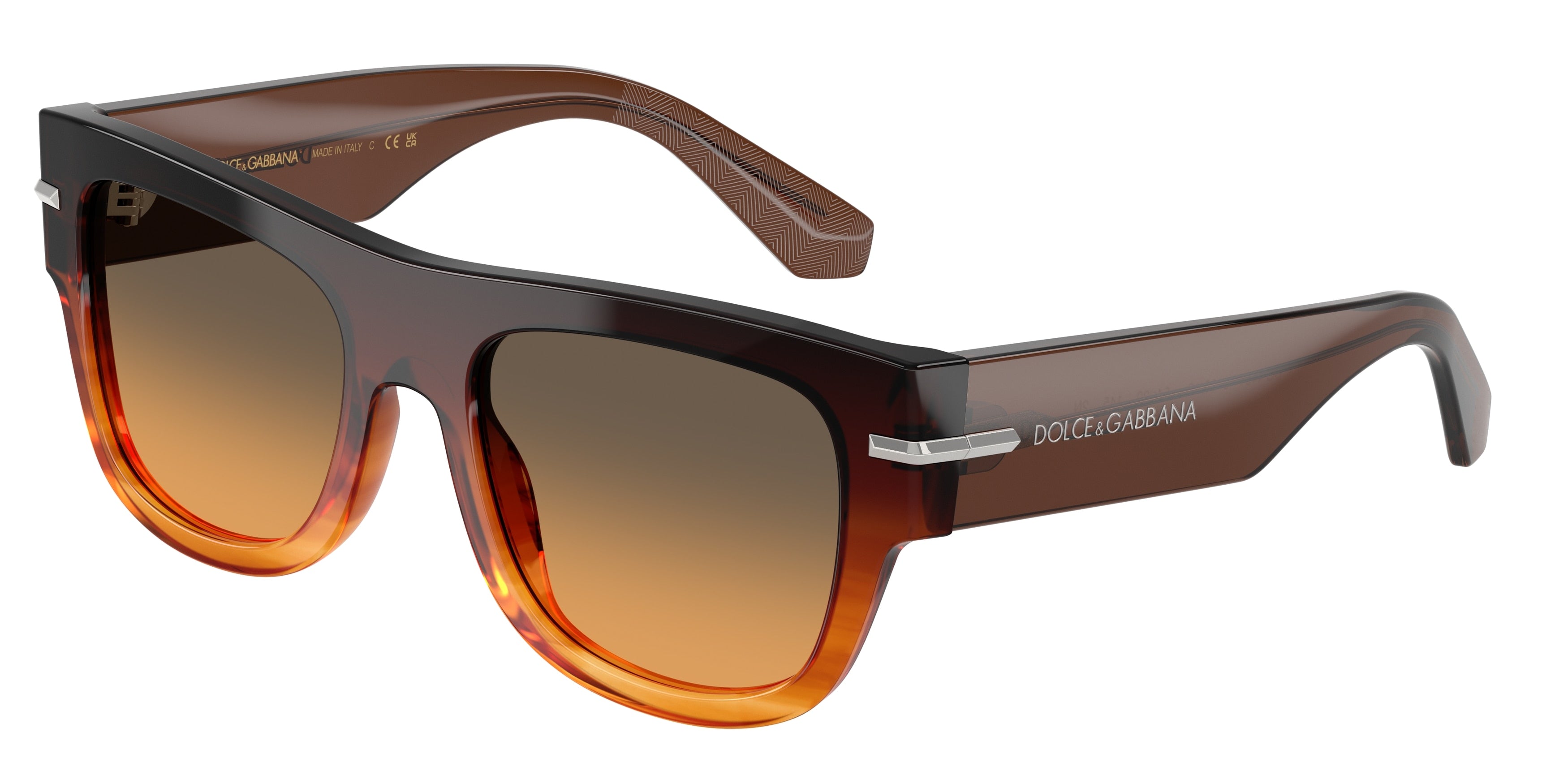 Dolce & Gabbana DG4484 Sunglasses - Gradient Striped Brown / Orange gradient light green