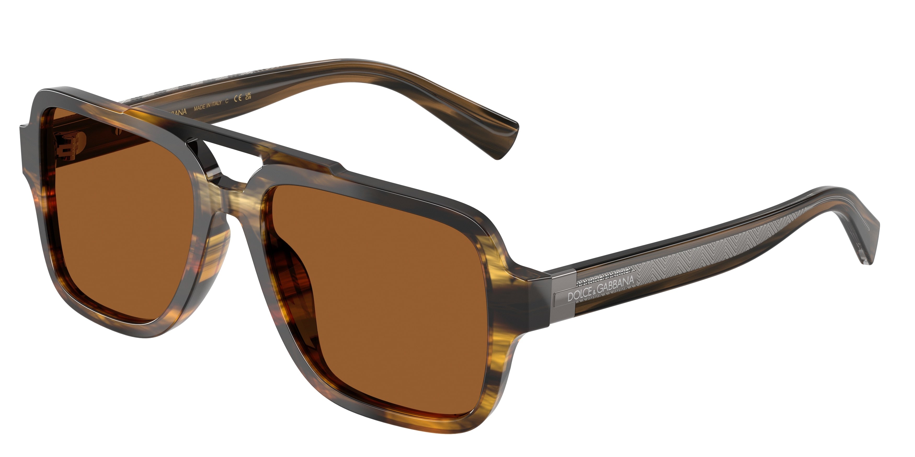 Dolce & Gabbana DG4544 Sunglasses - Striped Brown / Brown