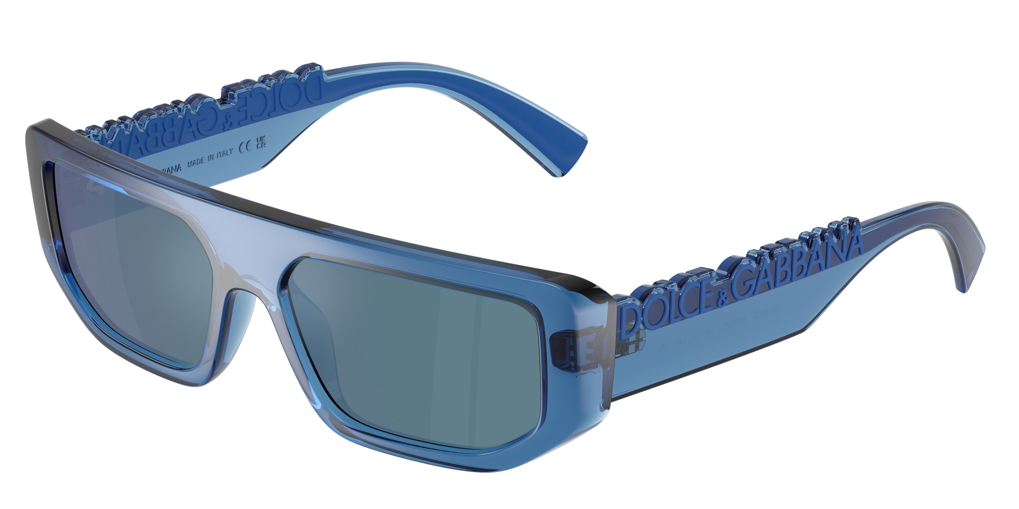 Dolce & Gabbana DG6203 Sunglasses - Transparent Blue / Dark grey ar blue