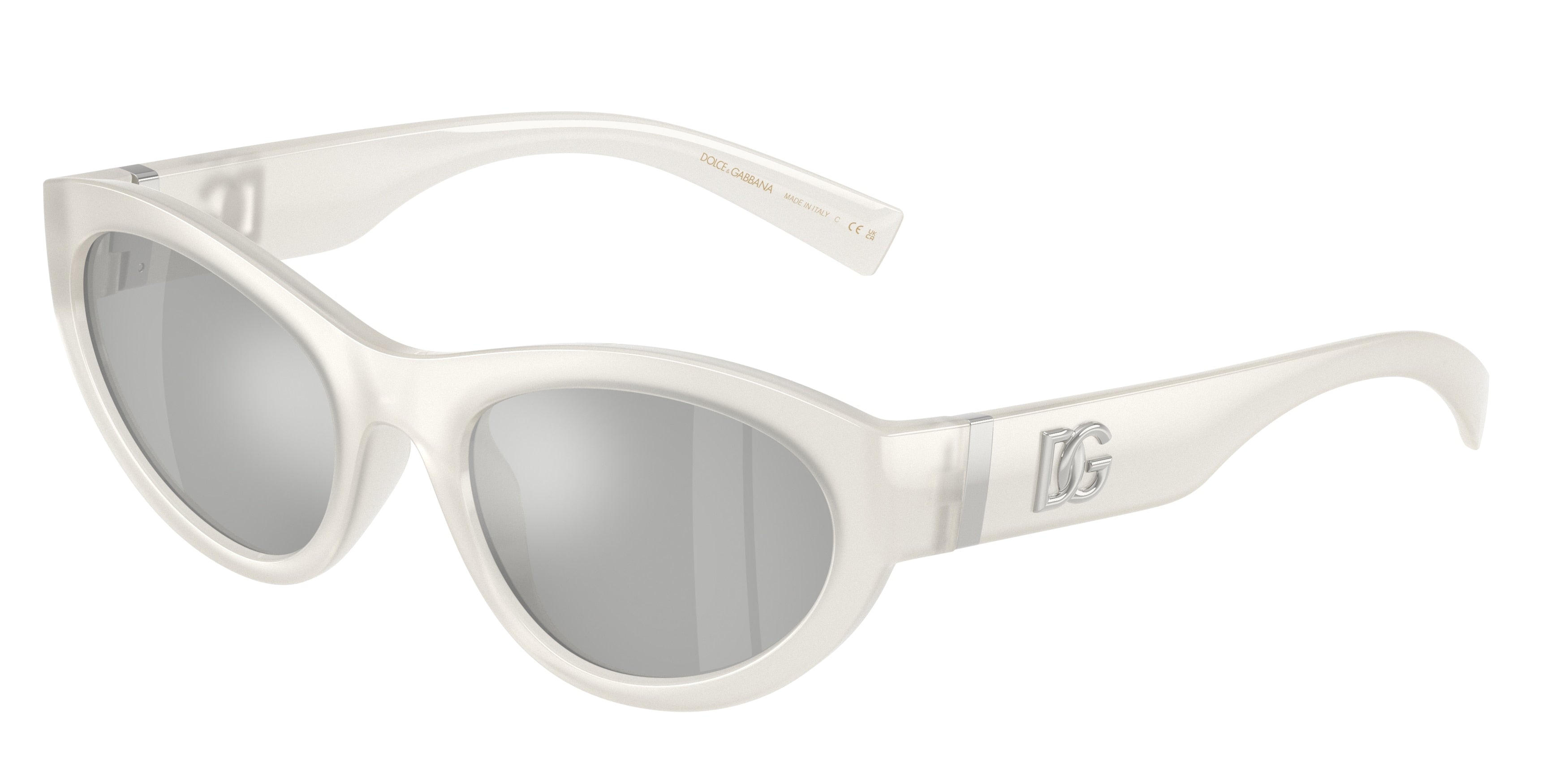 Dolce & Gabbana DG6207 Sunglasses - Milky White / Clear mirror silver