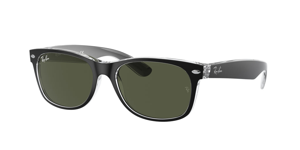 Ray-Ban RB2132 New wayfarer Sunglasses - Black On Transparent / G-15 green