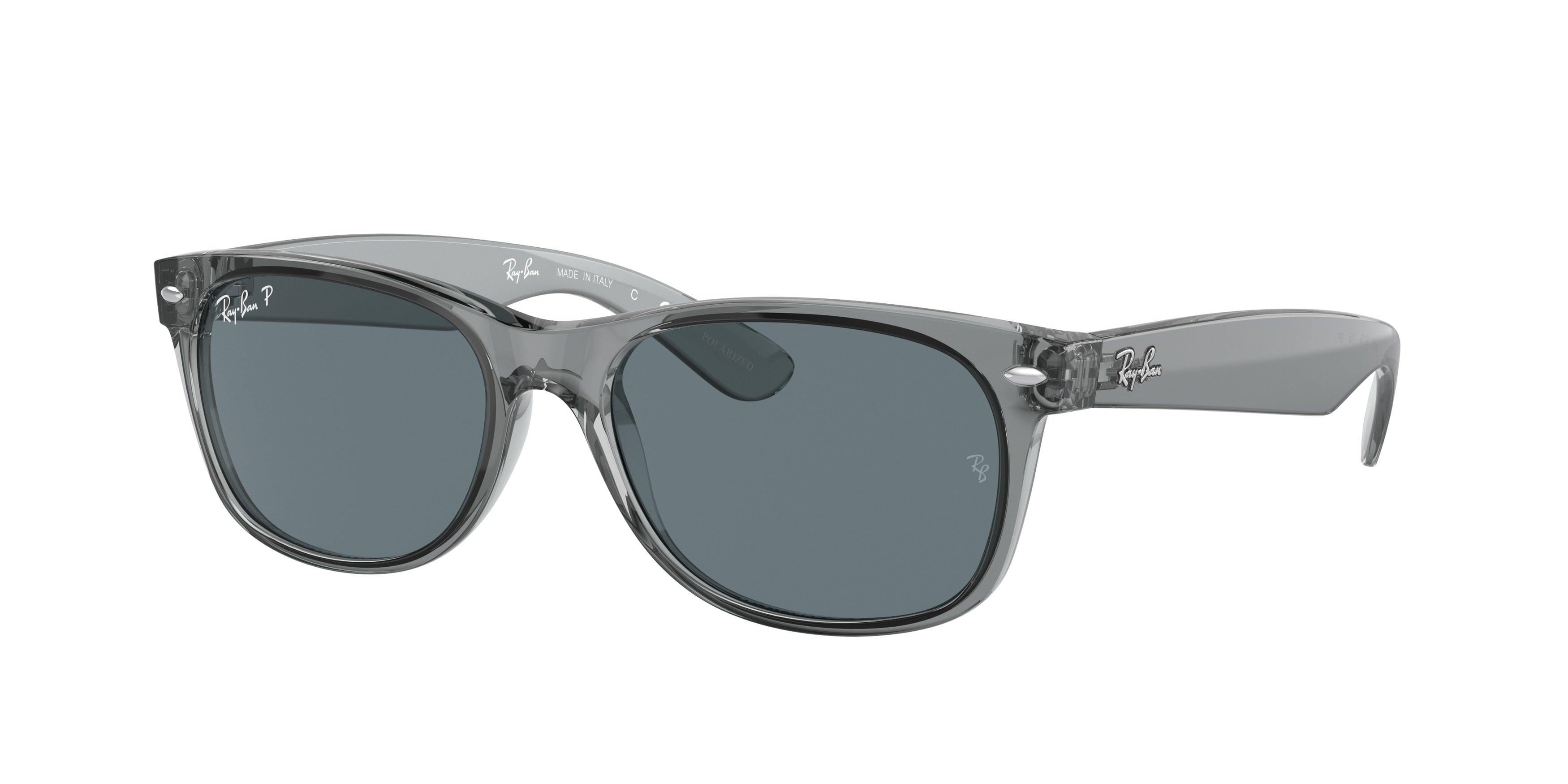 Ray-Ban RB2132 New wayfarer Sunglasses - Transparent Grey / Dark blue polarized