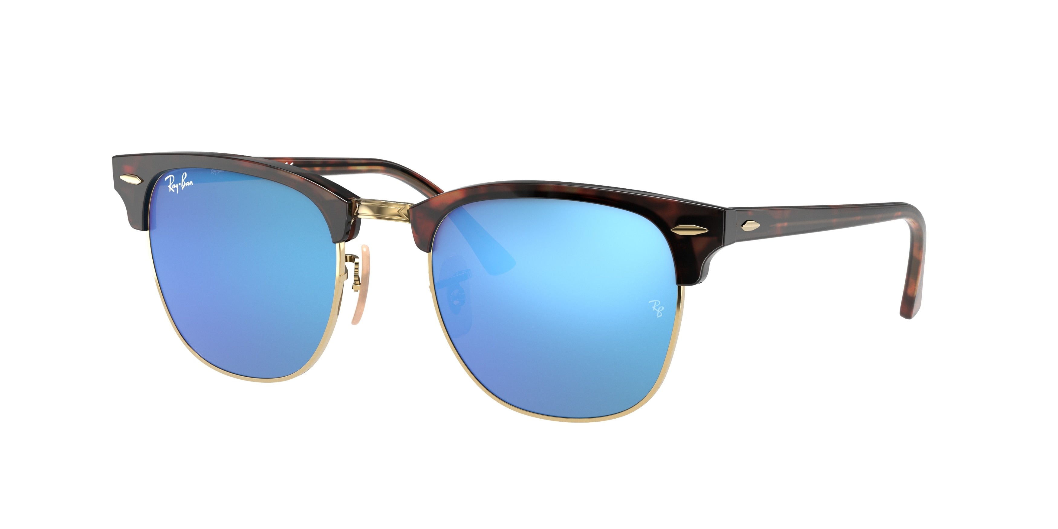 Ray-Ban RB3016 Clubmaster Sunglasses - Havana On Gold / Solid color