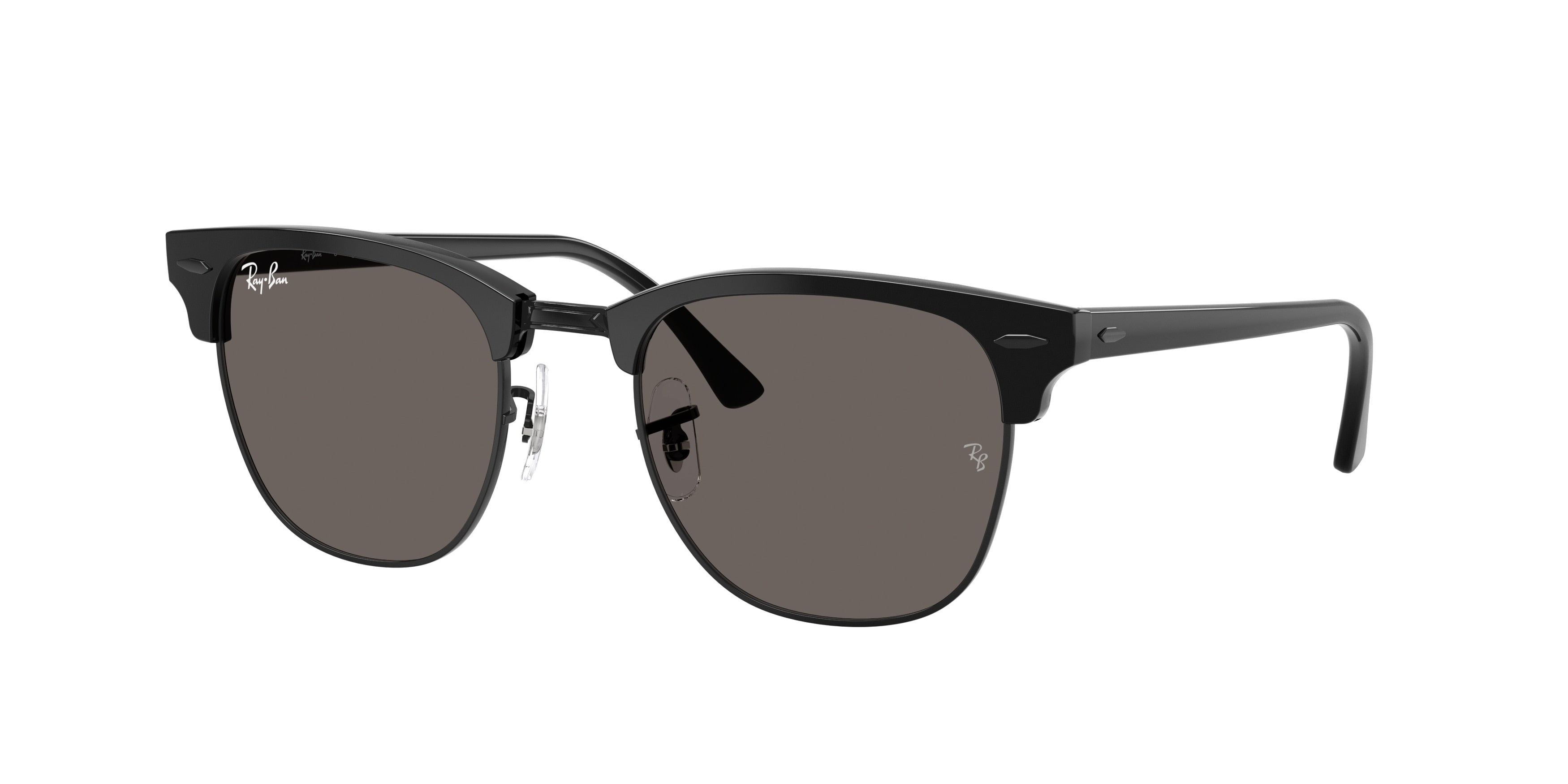 Ray-Ban RB3016 Clubmaster Sunglasses - Black On Black / Dark grey