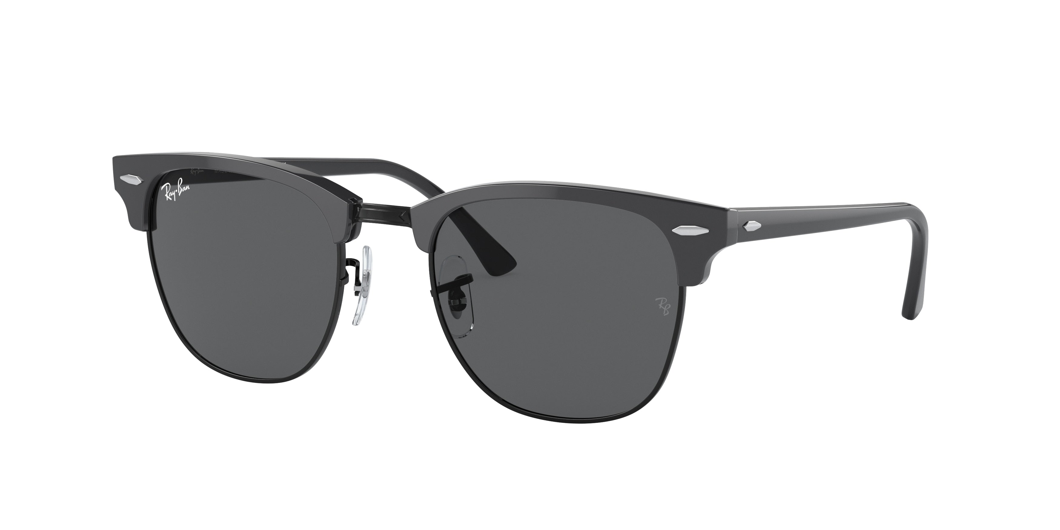 Ray-Ban RB3016 Clubmaster Sunglasses - Grey On Black / Dark grey