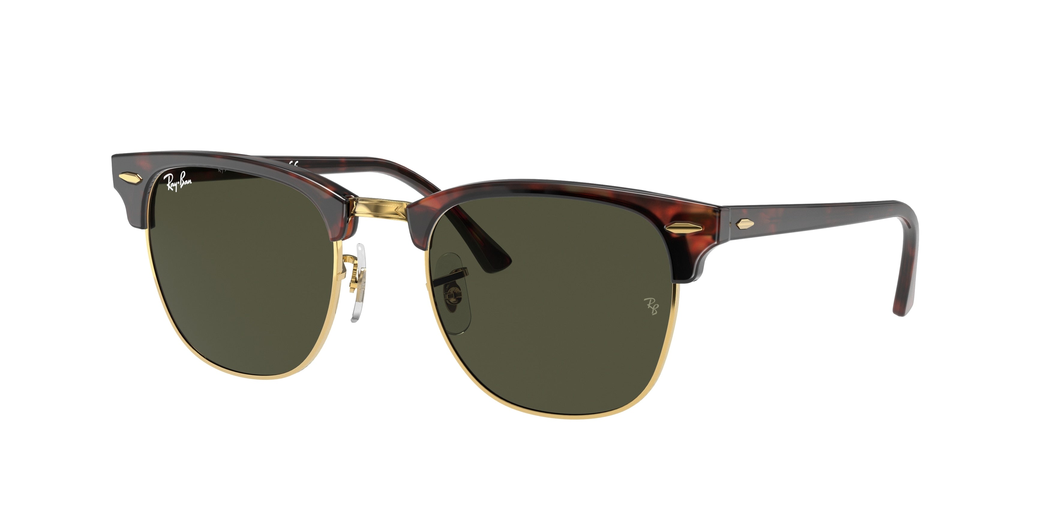 Ray-Ban RB3016 Clubmaster Sunglasses - Tortoise On Gold / G-15 green