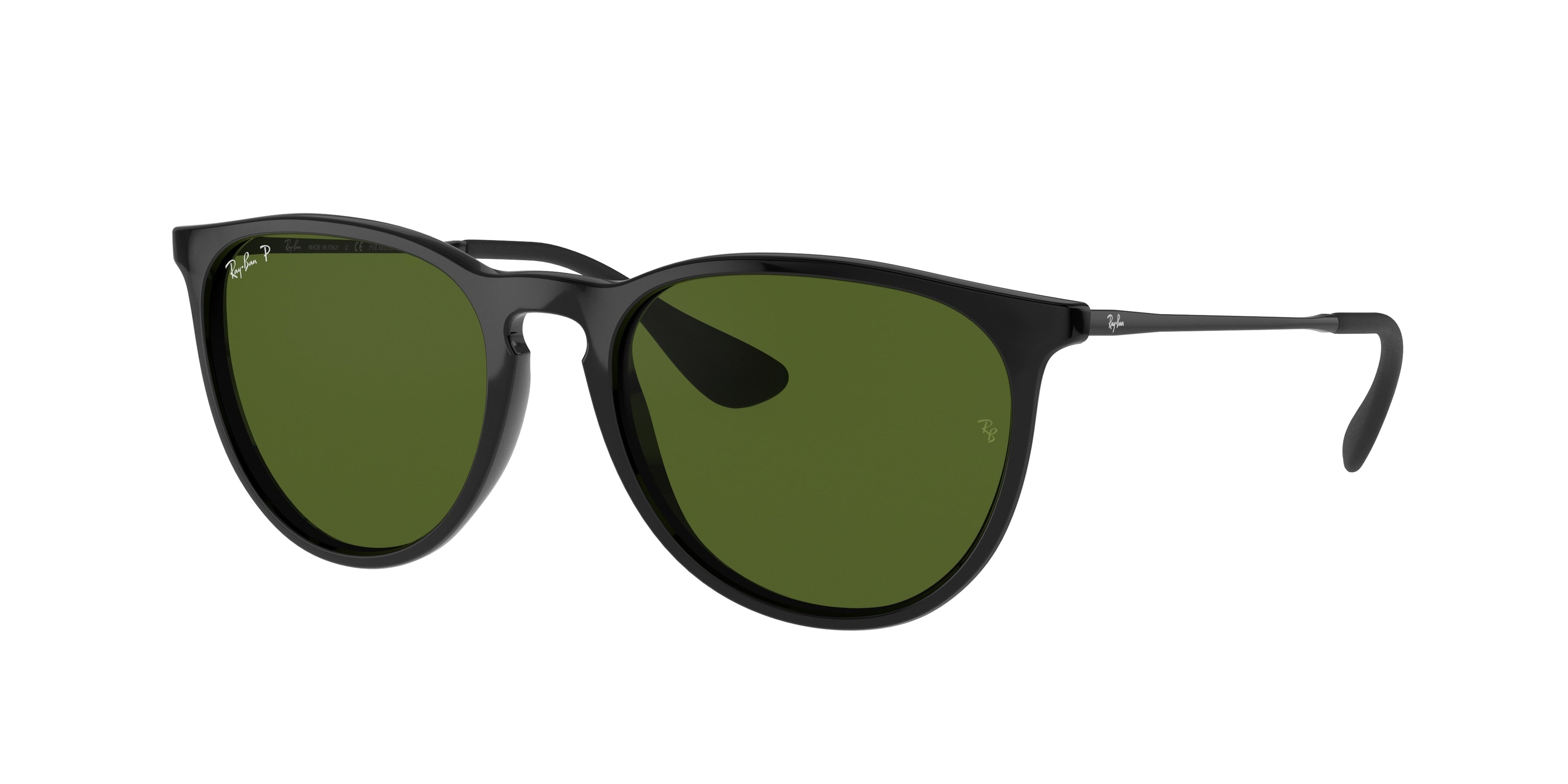 Ray-Ban RB4171 Erika Sunglasses - Black / G-15 green polarised
