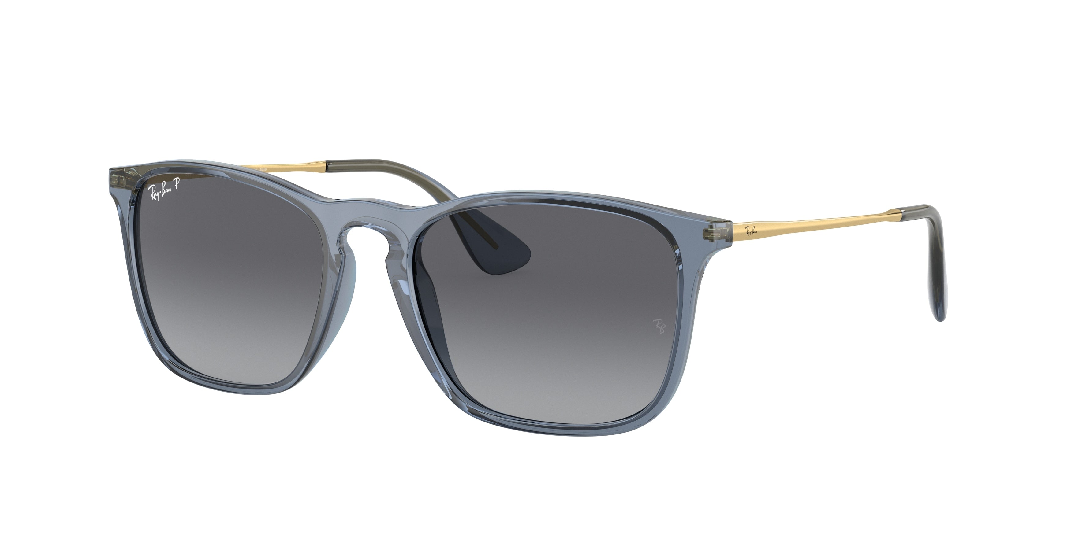 Ray-Ban RB4187 Chris Sunglasses - Transparent Blue / Grey polarized