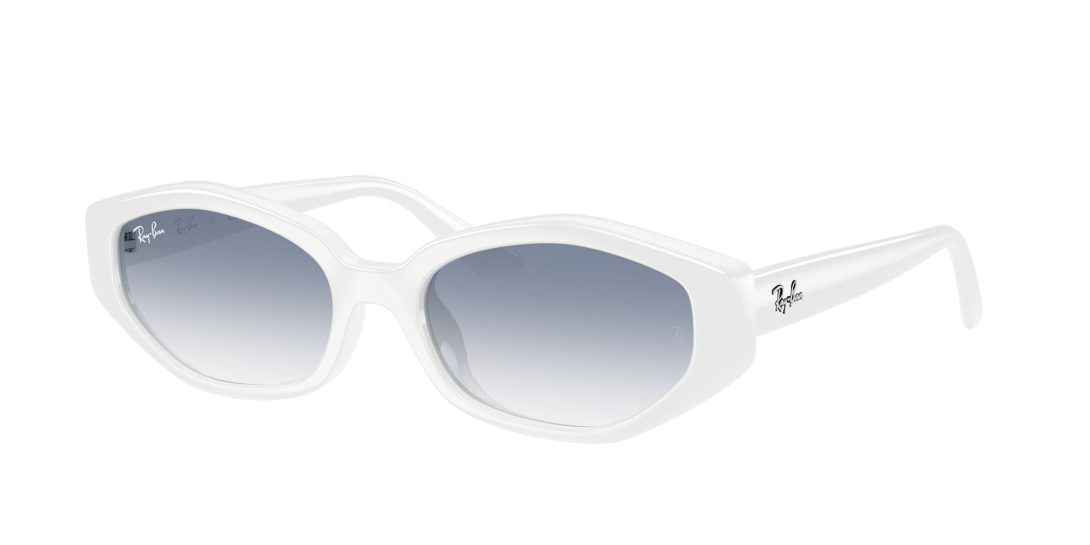 Ray-Ban RB4473D Sunglasses - White / Clear gradient light blue